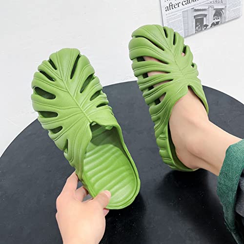 QUROXO Monstera Slippers, Monstera Slides for Women and Men, Soft Monstera Pillow Slippers Open Toe Sandals Shower Slippers4