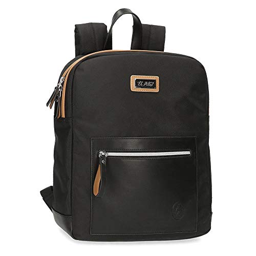 El Potro Chic, Mochila Porta Tablet Mujer, Negra, 26x35x10 Cms