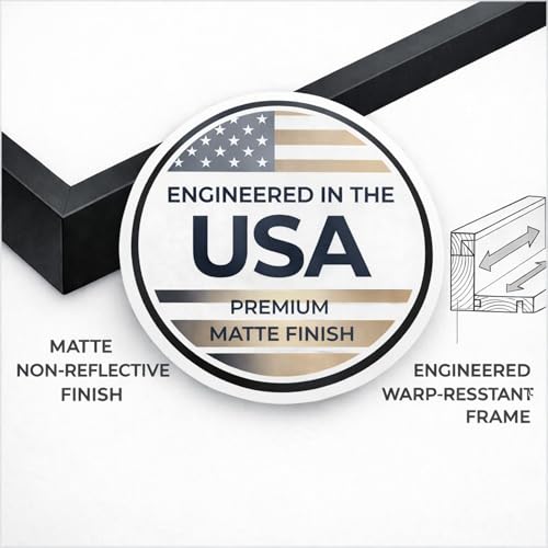 Image of Premium Canvas Floating Frame - 1.25 inch Gallery Depth Floater Frame with Faux Wood Grain PS Finish, Handcrafted in USA for Wall Art (Black 14x16)