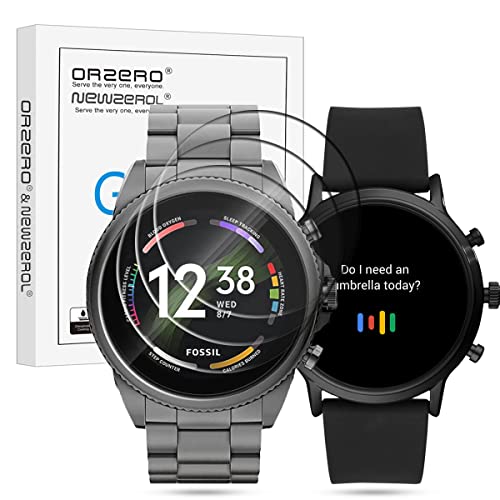 NEWZEROL 4 Pezzi Compatibile con Fossil Gen 5 Julianna HR/Carlyle HR Pellicola Protettiva in Vetro Antiproiettile, Schermo Protettivo in Vetro Temperato ad Alta Risoluzione Pellicola - Trasparente