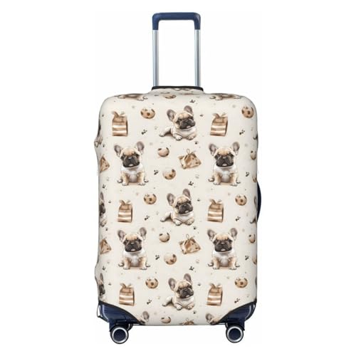 Luggage Cover Protector - Cute Dog Soccer Print Fit 25-28 Inch Suitcase Covers for Luggage
