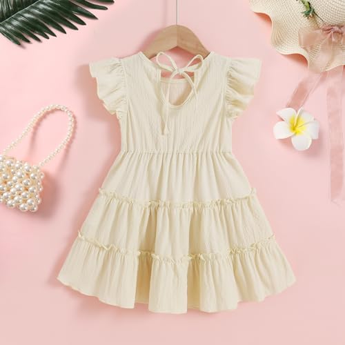 YOUNGER TREE Toddler Dress Baby Girl Summer Clothes Ruffle Sleeve Smock Beach Boho Dresses Sundress3
