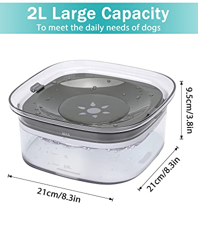 PETTOM Wassernapf Hund ohne Sabbern, Trinknapf Hund Anti Schlabber, 2L Wassernapf für Hunde Anti Schwapp, Hundenapf Auslaufsicher Groß