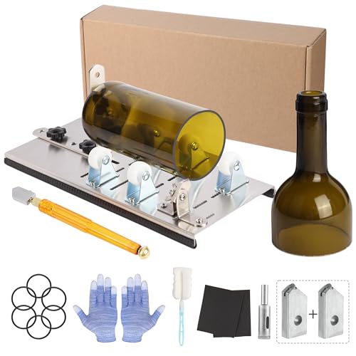 Glass Bottle Cutter,Glass Cutter Tool Kit for Round Bottles, Bottle Cutter DIY Machine for Cutting Wine,Beer,Whiskey, Champagne and soda