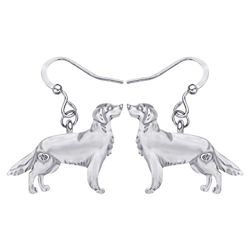 Duowei Dainty Golden Retriever Dog Earrings Vintage Dangle Drop For Women Teens Girls Aesthetic Jewelry Gifts (Silver Plated Golden Retriever) #TOP17