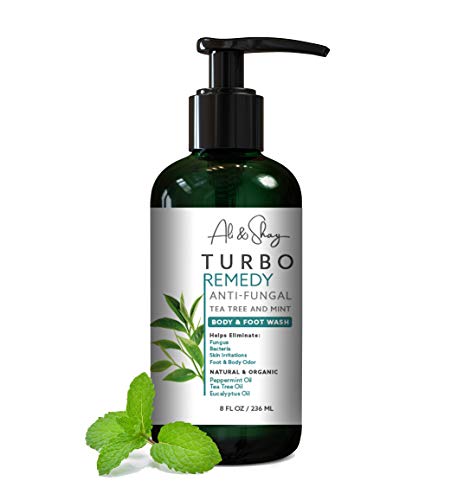 Ali & Shay Tea Tree Body Wash - Helps Combat Body Odor, Back Acne, Athletes Foot, Ringworm, Jock Itch Eczema w Mint Essential Oil Blend - Feet & Skin Healthy Liquid Soap & Shampoo for Men Women 8oz