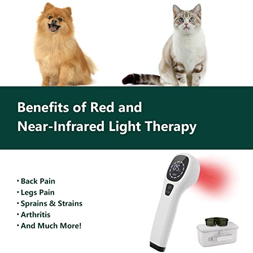 iKeener Pet/Vet Therapy Device,Cold Laser Therapy Relieve Animal's Muscle Joint Pain,Portable Handheld Red Light Therapy Device,for Dogs,Cats,Horses and Others (White - Image 3