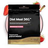 THE PROTEIN WORKS Sustituto De Comida Dietético | Fresas con Nata | Rico En Nutrientes | Vitaminas Potenciadoras del Sistema Inmune | Asequible, Saludable & Rápida | 500g