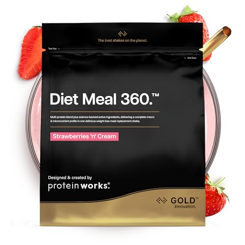 The Protein Works – Substitut de Repas Hyperprotéiné – Riche en Protéines et Nutriments – Shaker Et Cuillère Doseuse Gratuits - Fraise à la Crème - 2kg