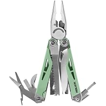 21-in-1 Full-Size Heavy-Duty Multitool with Tungsten Cutters, Safety Locking, Spring-Action Scissors & Nylon Sheath Premium Stainless Steel EDC Kit for Work, Auto, DIY and Outdoor Tasks, Mint Green