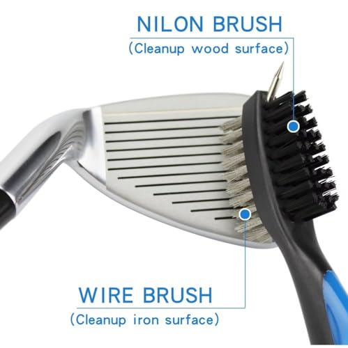 Berfea Golf Club Cleaner Brush and Golf Towel Kit,Golf Club Brush and Golf Groove Cleaner Cleaning Kit Tool,Golf Accessories for Men - Image 4