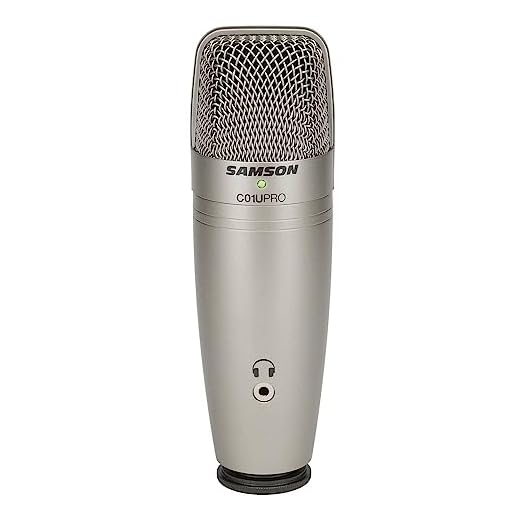 Samson C01U Pro - USB Studio Condenser Microphone with a Headphone Output for Zero-Latency Monitoring - Silver
