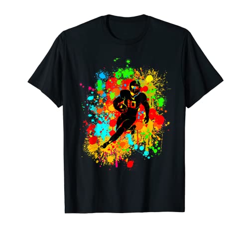 Star du football américain coloré avec maillot & ballon T-Shirt