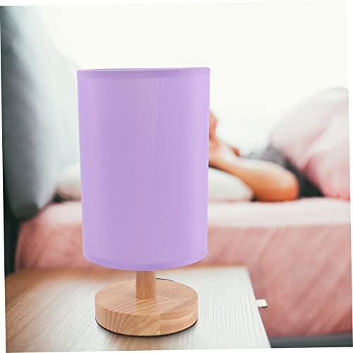Lampe de chevet violette sans base en bois avec ampoule LED incluse