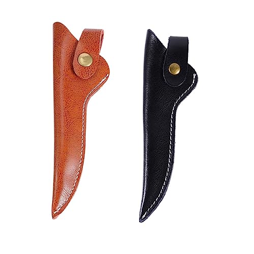 Angoily 2pcs Hair Case for Barber Pu Scissor Protective Cover Hair Salon Supply Safety Sheath Bag