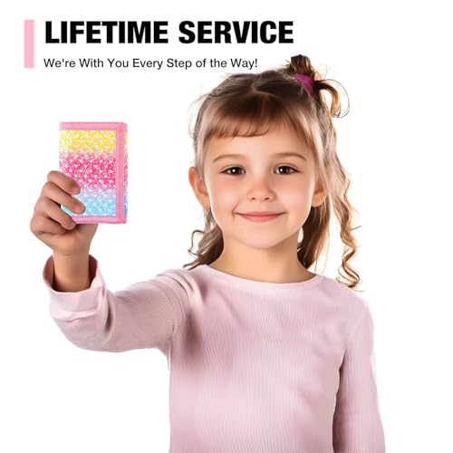 Image of Rainbow Canvas Wallet for Kids, Unisex Wallet with RFID-Blocking, Coin Pocket & Key Chain, Ideal Gift for Teen Girls & Boys, Luw03