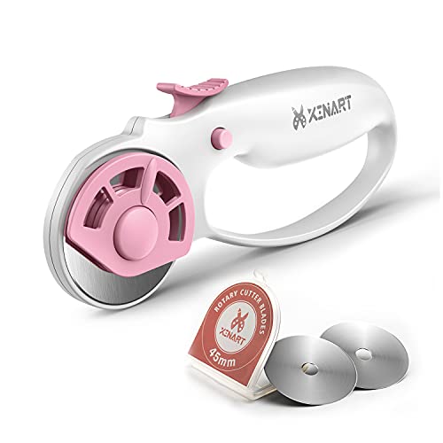 XINART 45mm Rotary Cutter for Fabric Safety Lock Ergonomic Classic Comfort Loop Fabric Small Rotary...