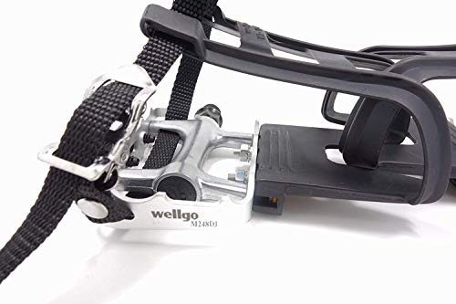 Newsty Bike Pedals With Clips And Straps For Outdoor Cycling And Indoor Stationary Bike 9/16-Inch Spindle Resin/Alloy Bicycle Pedals Silver #TOP2