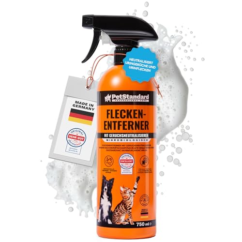 PetStandard Enzymreiniger – Geruchsentferner & Fleckenentferner für Katzenurin & Hundeurin 750ml | Extra Schaumkraft | Made in Germany
