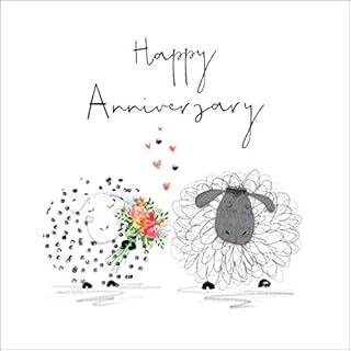 Happy Anniversary - Cute Handfinished Country Anniversary Card with Crystals