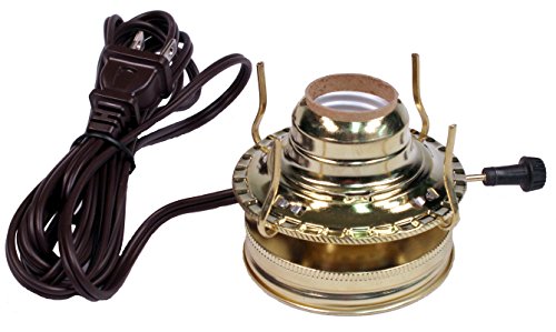 Creative Hobbies® M999EM Mason Jar Electric Oil Lamp Burner DIY Conversion Kit, Pre-Wired and Ready To Use
