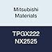 Mitsubishi Materials TPGX222 NX2525 Uncoated Cermet TP Type Positive Turning Insert with Hole, Flat Top Breaker, Stable Cutting, Triangular, 0.25" IC, 0.125" Thick, 0.031" Corner Radius (Pack of 10)