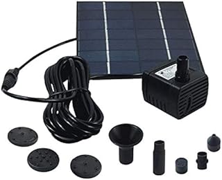 JOVTOP-1.2W 7V 180L/H Solar Fountain Submersible Solar Water Pump Garden Fountain Submersible Pump with Suckers(Black)