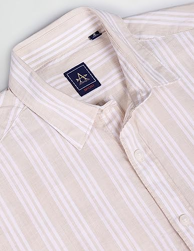 Image of Arrow Men's Vertical Stripe Atilde -Fil Slim Fit Shirt