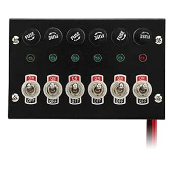 Amazon.com: Keenso Boat Toggle Switch Panel,DC12 to 24V Marine Rocker ...