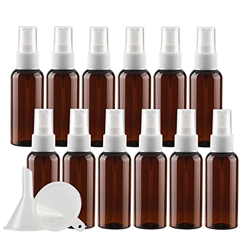 Contenitori da viaggio per cosmetici barattoli da per articoli da toeletta 50 pezzi vuoti da 50 ml plastica PET rosa flaconi spray a pompa a nebbia fine con tappo bianco portatileBrown