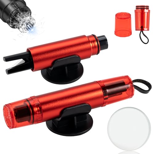 2 in 1 Taglia Cinture di Sicurezza e Rompivetro per Auto, Accessori per La Fuga, Martello di Emergenza, Rompi Vetro Auto Emergenza con Vetro di Prova, per Automobili, Autobus e Altri Veicoli