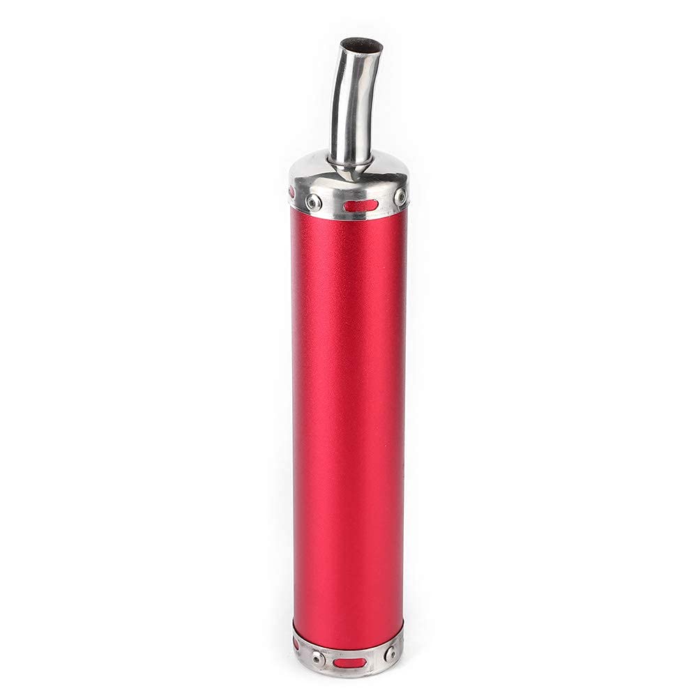 Silenziatore di scarico in acciaio inossidabile, parti modificate del silenziatore di scarico 20 mm/0,8 pollici per moto a 2 tempi(Rosso)