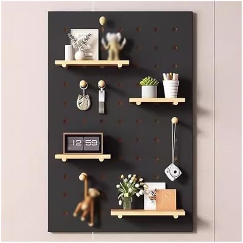 Modular White Wooden Pegboard Shelf Kit - 60x80cm Wall Storage Organizer for Crafts, Tools, Home Decor, and Efficient Organization Solutions