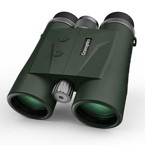 Gravoptics Rangefinder Binoculars for Hunting, 2624 Yard Long Range Laser Rangefinding 10x42mm HD, Fast 0.15s IP65 Waterproof ±0.5m Accuracy Range Finder Built in for Hunter, Golf, Outdoor Adventures