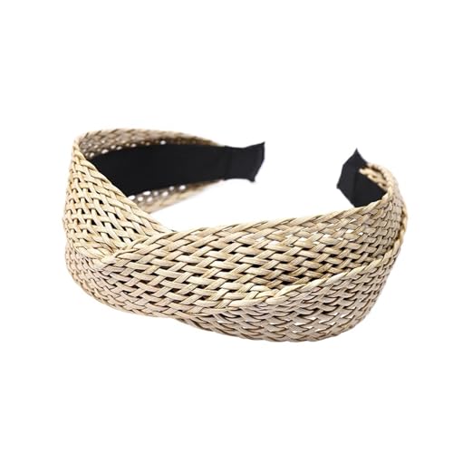 Beach Style Straw Headband Hair Band Weaving Cross Hoop Summer