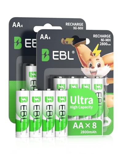 EBL Akku AA - wiederaufladbare AA Batterien 8 Stück