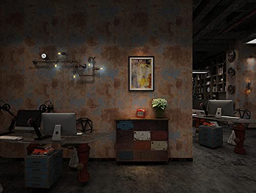 IHFMPFKJ Papel Tapiz para Sala de Estar, Color té Negro, Retro Americano, nostálgico, Rojo óxido, Estilo Industrial, Papel Tapiz despegable, Forro para cajones de estanterías, Muebles de tocador, adh
