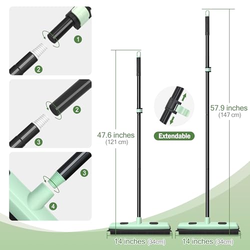 DALIPER Gummibesen Tierhaarentferner mit Rakel, Fellkehrer, kleine Detaillierung, Fusselbürste zum Flusen von Teppichen, Teppichen, Fliesen, Hartholzböden