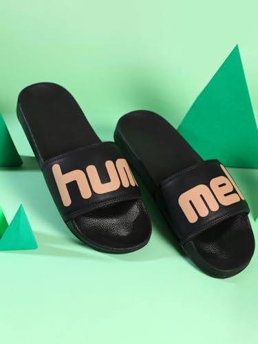 Image of hummel CHUNK MEN SLIDERS Comfortable Cushioned Sole Arch Support Durable Lightweight Flexible Trendy Style Flip flops and Slippers Slides for Men Daily use Chappal