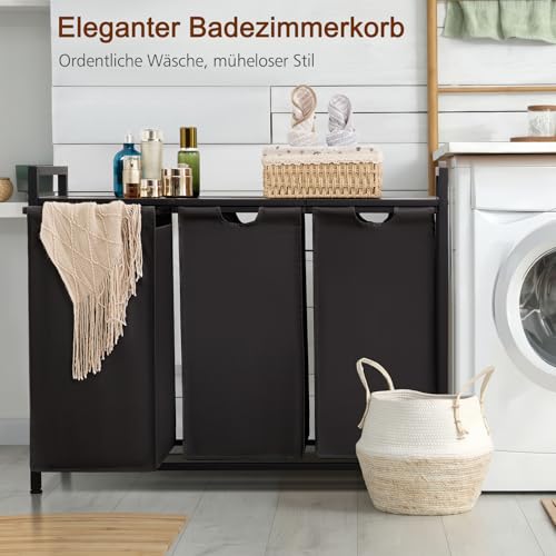 Panier à linge 3 compartiments amovibles pour stopper le désordre au sol - 4