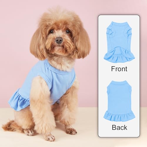 Custom Dog Shirt Dresses, Personalized Print Name/Photo/Logo Text for Dogs, Breathable Pet Dress Summer Clothing Pullover for Pet Puppy Cats Kitten (Dress) - Thumbnail 4