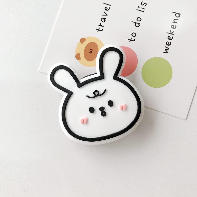 Image of Cute Anime Mobile Holder Grip Stand for Phones Selfie Holder for Smartphones, Designed for Kids and Teens. [ Silicone ]-(Model -White Rabbit)