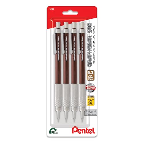 Pentel GraphGear 500 Mechanical Drafting Pencil (Pack of 4)