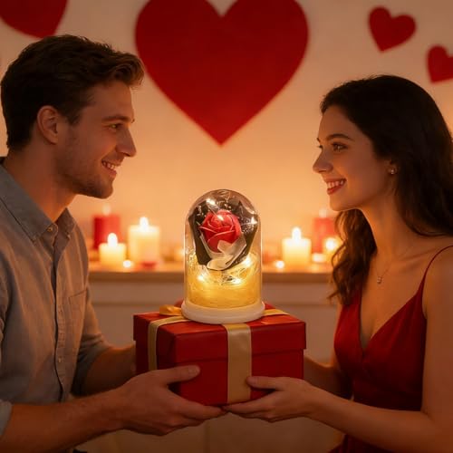 Rosas infinitas iluminadas: centro de mesa de arte floral preservado para decoración 4