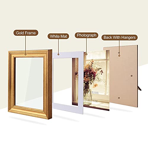 Mebrudy 5X7 Picture Frames (Gold, 6 Pack), Display Pictures 5X7 With Mat Or 6X8 Without Mat, Photo Frames For Wall Mount Or Table Top #TOP7