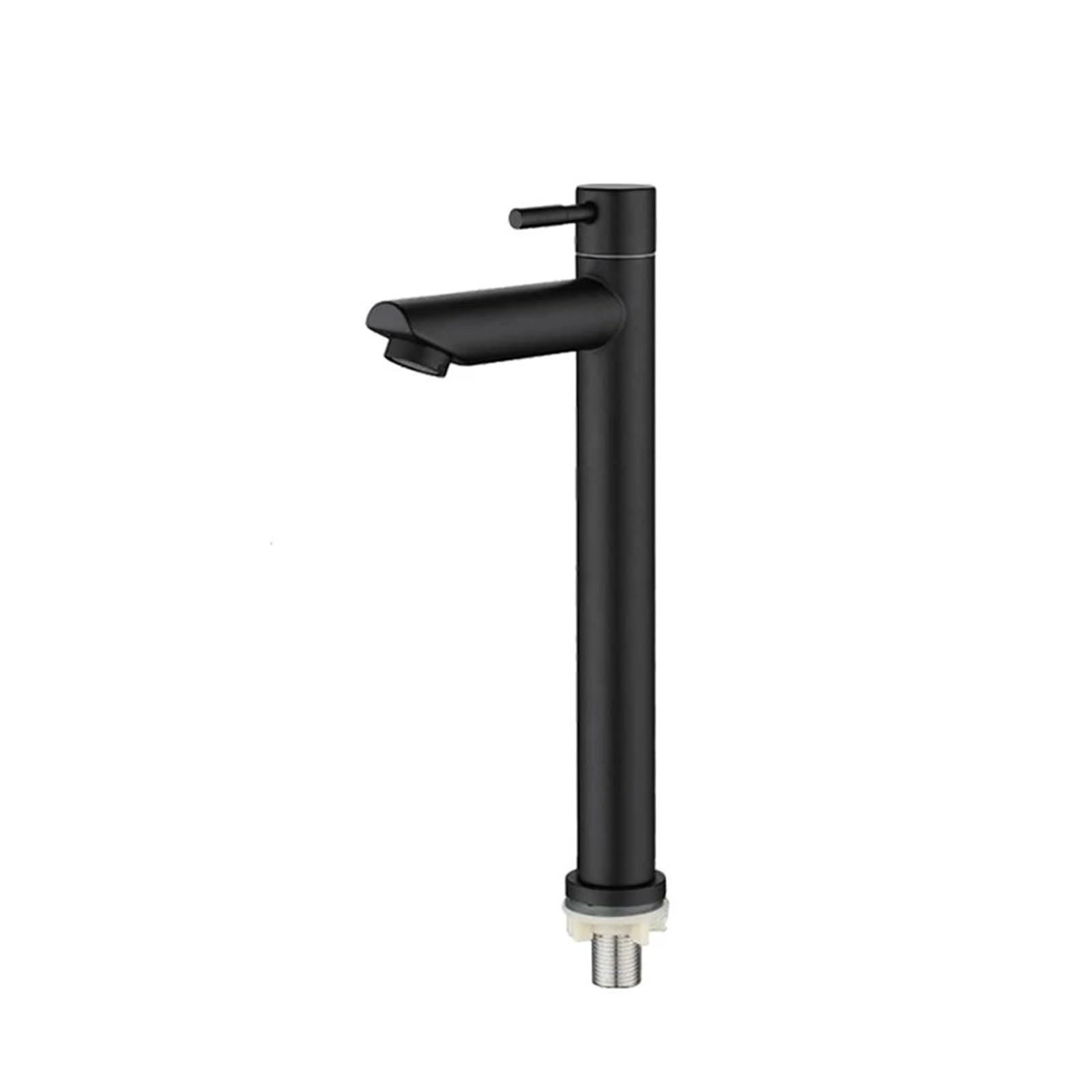 Robinet de lavabo en acier inoxydable noir mat au design surélevé épuré