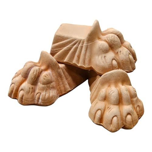 Teramico Kübelfüße/Unterlegscheiben für Blumentöpfe Pflanzgefäße anstatt Teller Frostfest Untersetzer Füße Löwen Tatzen Terrakotta Rechteckig (3, 12cm)