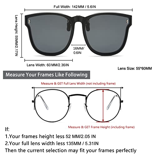 Long Keeper Oversized Polarized Clip On Sunglasses Women Men Classic Driving Fishing Flip Up Sunglasses Over Glasses3