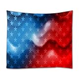 A.Monamour Wandteppich Gewellter Unabhängigkeitstag Amerikanischer Flagge Hintergr& Tuch Kunstdruck Tapisserie Wandbehang Wanddeko Vorhang Tischdecke Tagesdecke Picknickdecken Stranddecke
