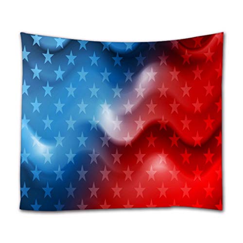 A.Monamour Wandteppich Gewellter Unabhängigkeitstag Amerikanischer Flagge Hintergr& Tuch Kunstdruck Tapisserie Wandbehang Wanddeko Vorhang Tischdecke Tagesdecke Picknickdecken Stranddecke